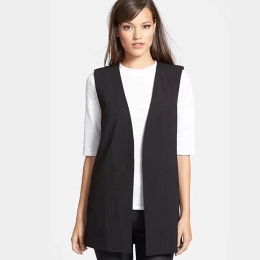 SOLD Trouve Vest Blazer | Lined | Black | Long Fit | XS